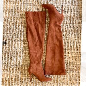 Over The Knee Suede High Heel Boots Brown sz 10